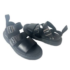 Dr. Martens Gryphon Airwair Vegan Leather Black AW004 Sandals Men's Sz US 8 UK 7